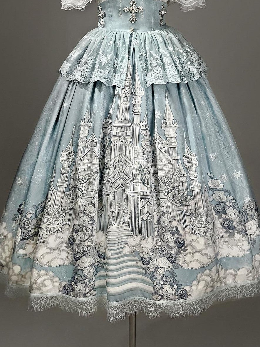 Jing Mu Snow Dream Lolita Regal Cape Camisole A Line Women's Full Coordination Sets