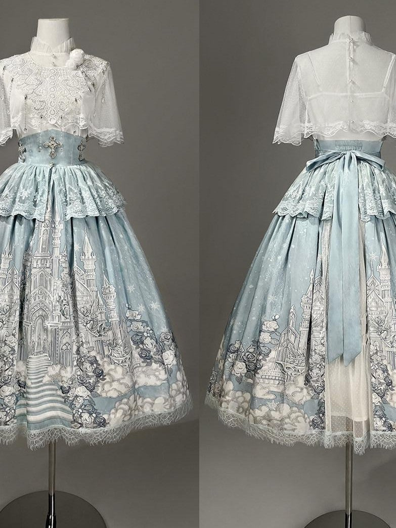 Jing Mu Snow Dream Lolita Regal Cape Camisole A Line Women's Full Coordination Sets