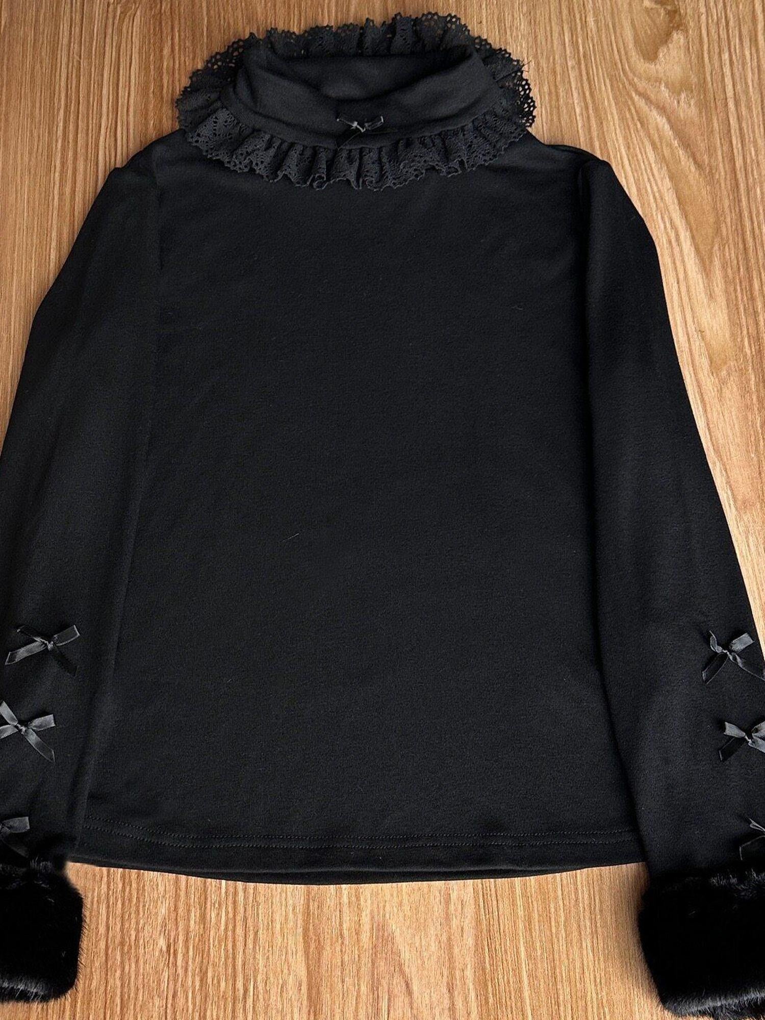 Jing Mu Soft Lolita High Neck Women's Thermal Slim Fit Long Sleeve Cutsews