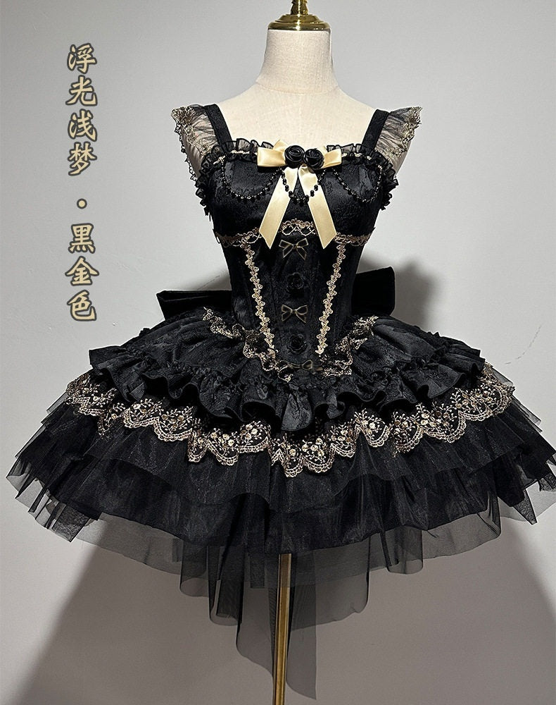 Jing_Mu_Square_Neck_Puff_Skirt_Front_Ornament_Back_Bow_Tail_Women's_Jsk_/_Jumper_Skirts_977501598348_MISSTT