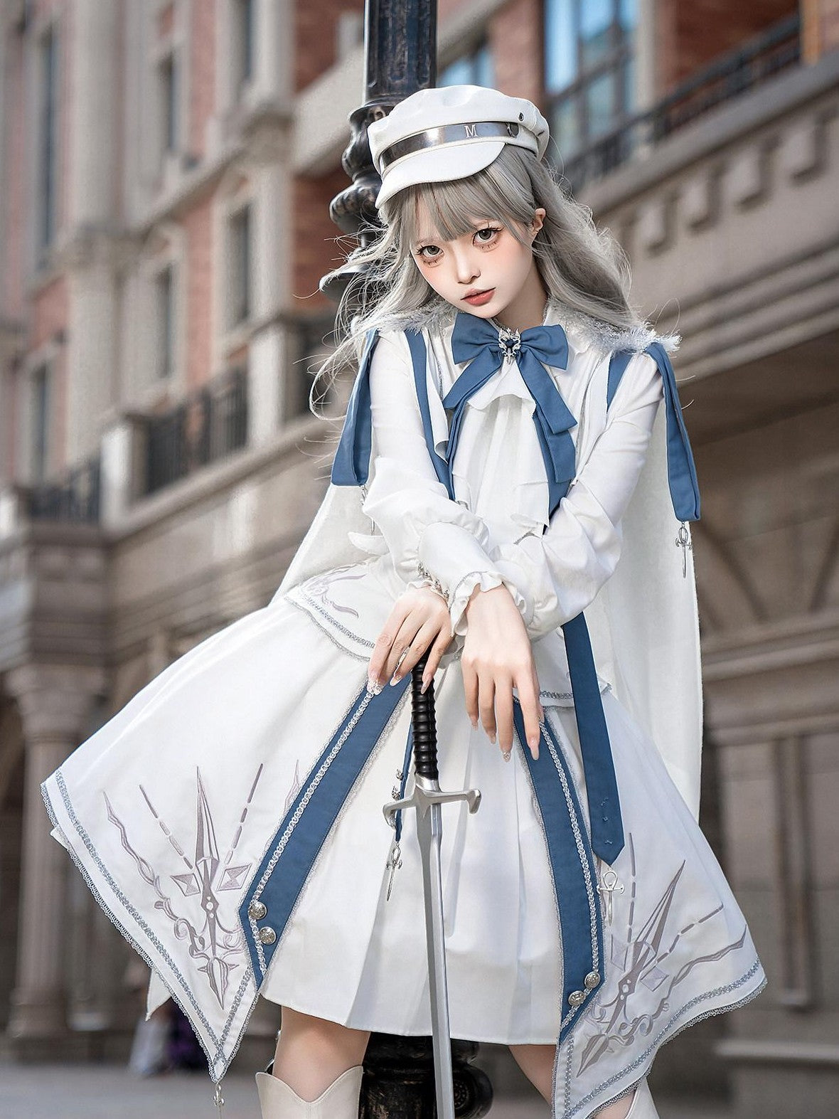 Jing Mu Starlight Knight Lolita Punk Stand Collar Women's Skirt Sets