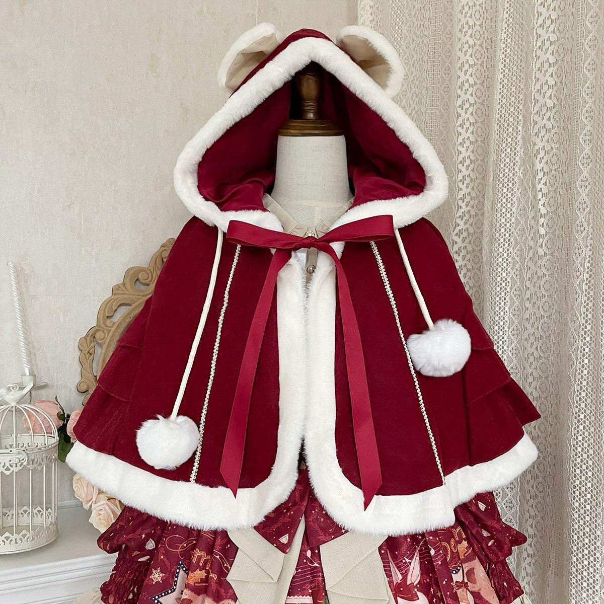 Jing_Mu_Sweet_Red_Doll_Collar_Short_Lolita_Two_Piece_Women's_Capelets_662942998584_MISSTT