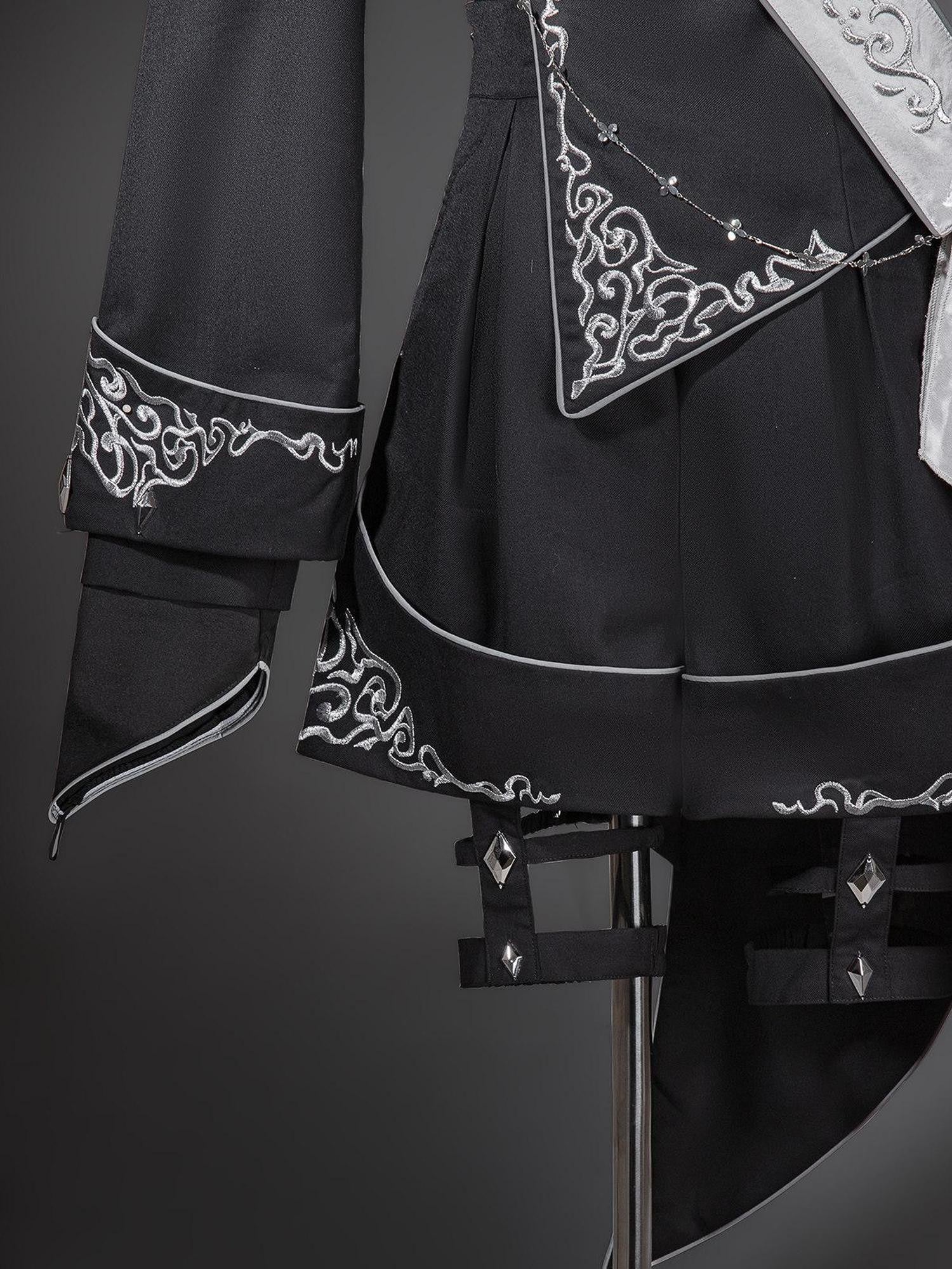 Jing Mu Vintage Gothic Knight Prince Sash Shorts Dapper Women's Full Coordination Sets