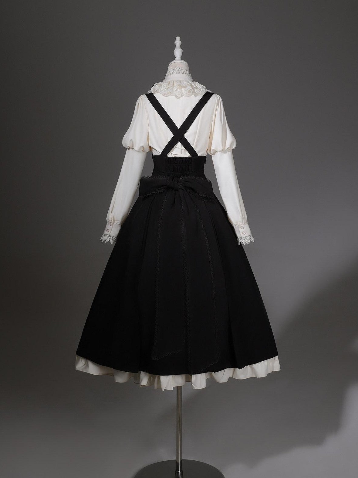 Jing Mu Violin Print Lolita Flared Blouse Pinafore Women's Jsk / Jumper Skirts