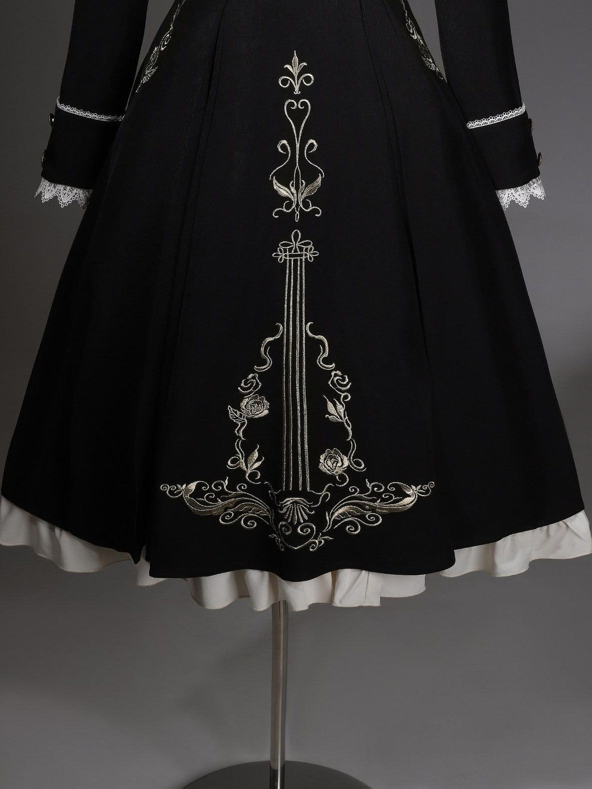 Jing Mu Violin Print Lolita Flared Blouse Pinafore Women's Jsk / Jumper Skirts