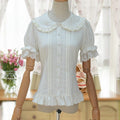 Jing_Mu_White_Doll_Collar_Puff_Sleeve_Slim_Fit_Women's_Short_Sleeve_Blouses_1048008523914_MISSTT