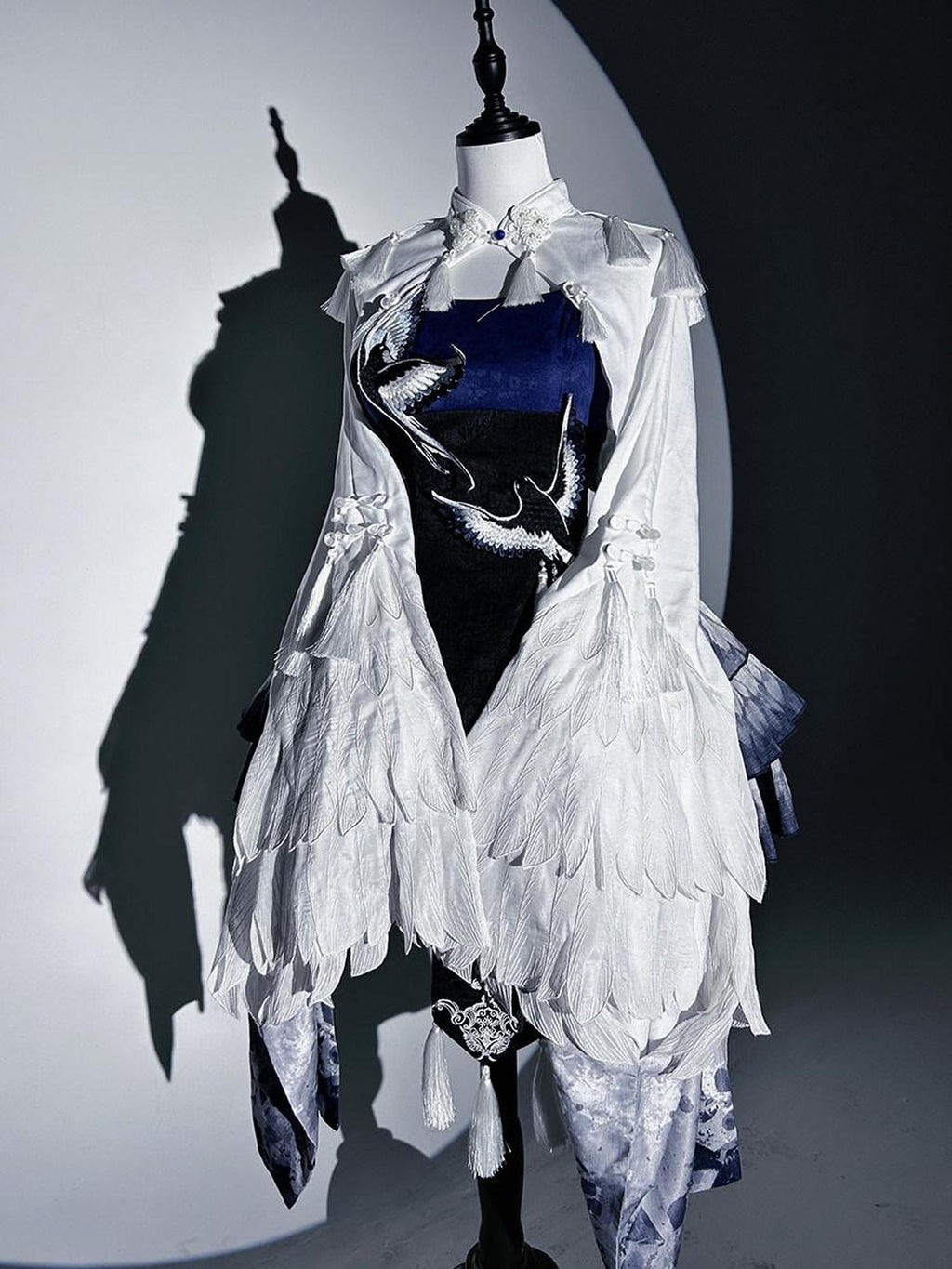 Letter from Unknown Stars Blue Feather Sparrow Chinese Lolita Two Piece Women's Jsk / Jumper Skirts