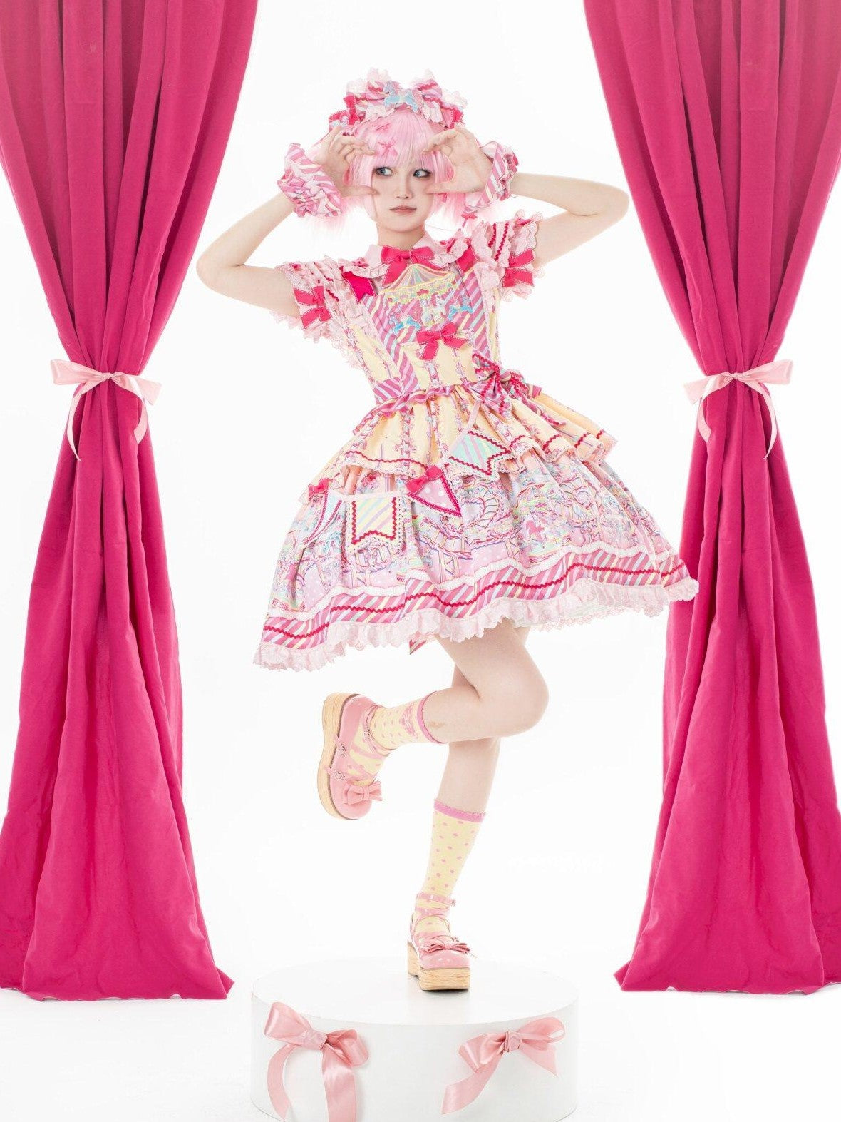Letter from Unknown Stars Candy Amusement Park Sweet Lolita Suspender Women's Jsk / Jumper Skirts