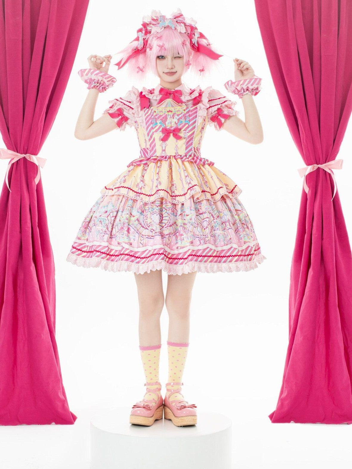 Letter from Unknown Stars Candy Amusement Park Sweet Lolita Suspender Women's Jsk / Jumper Skirts