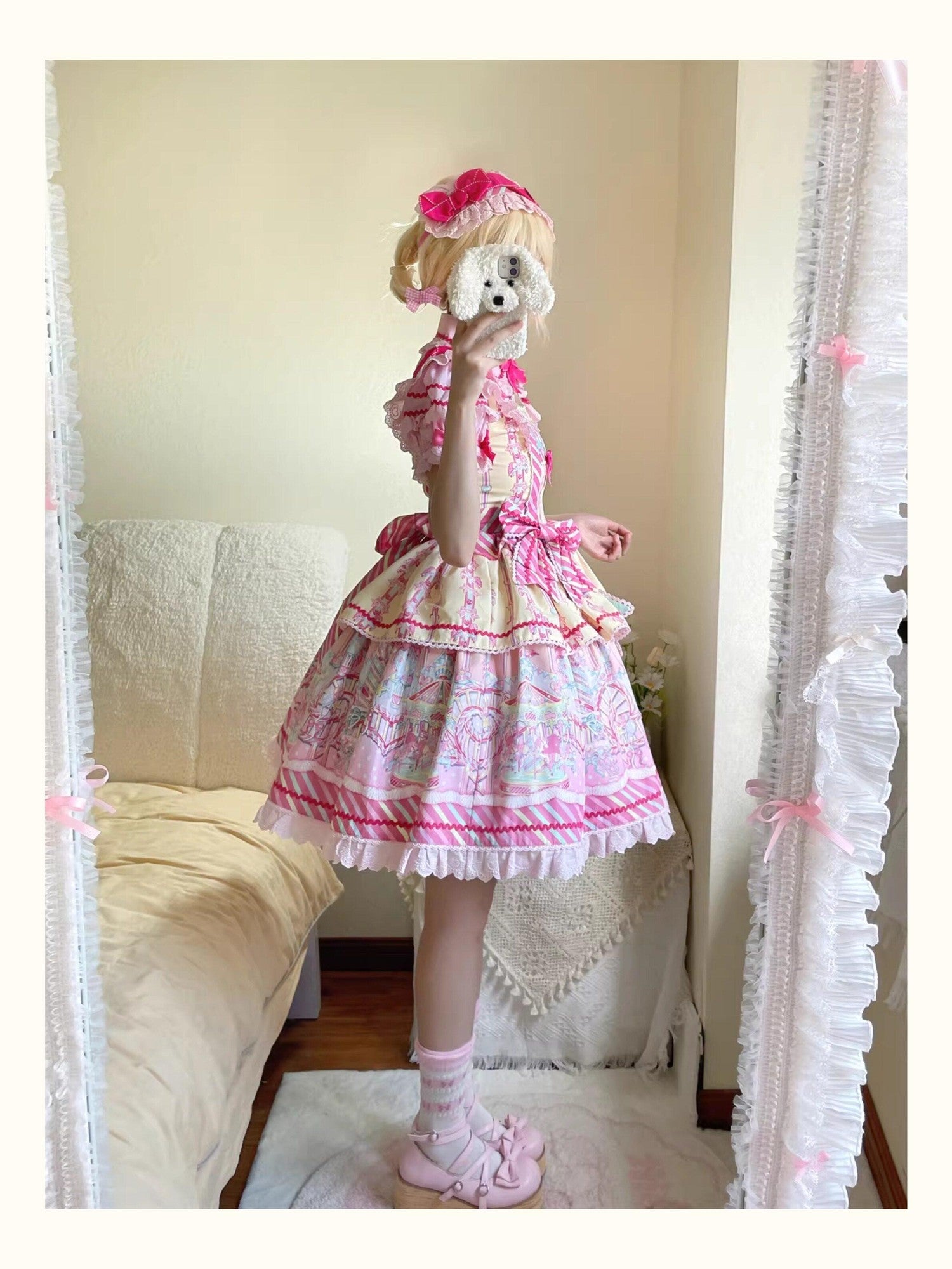 Letter from Unknown Stars Candy Amusement Park Sweet Lolita Suspender Women's Jsk / Jumper Skirts