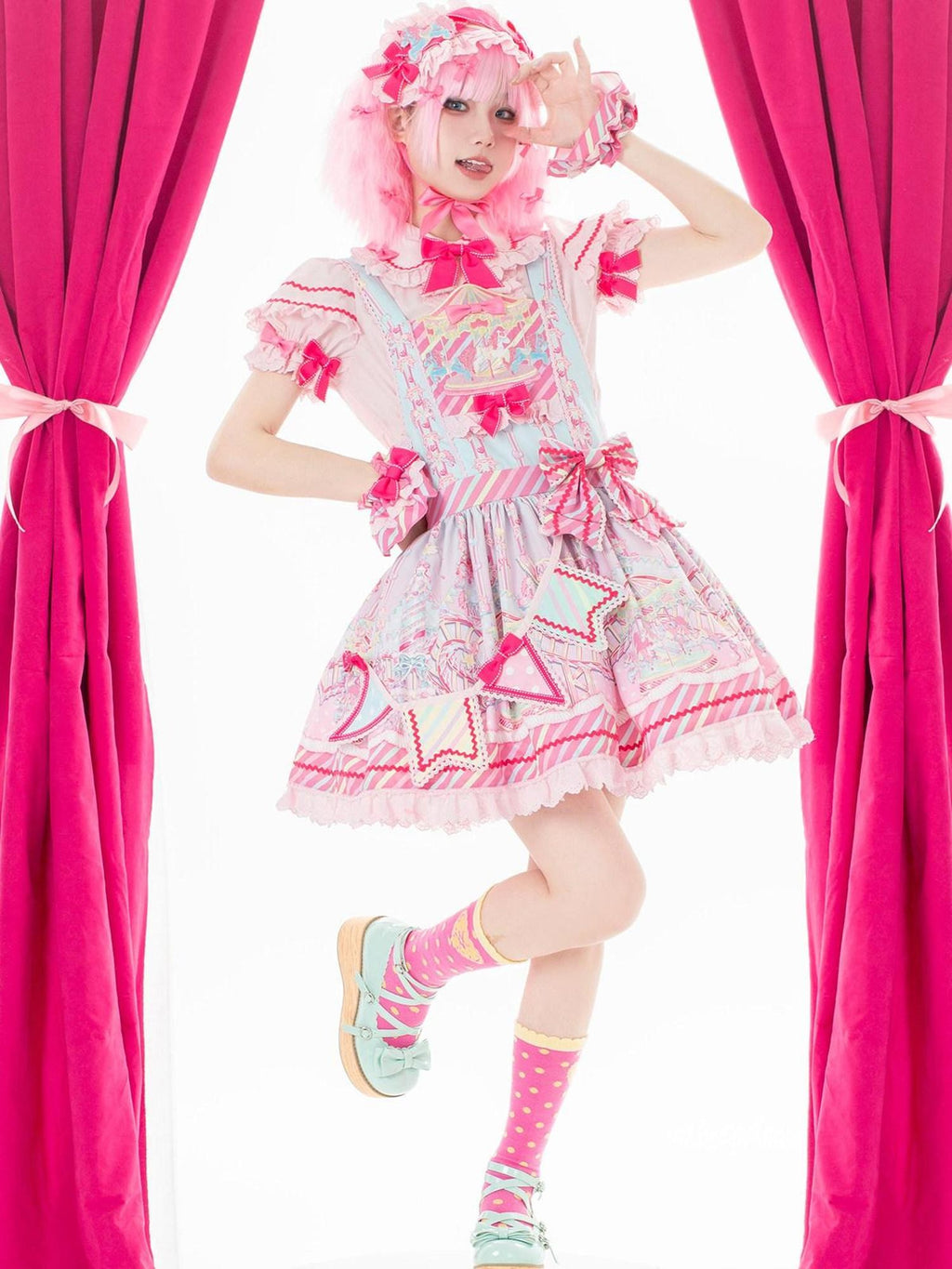 Letter from Unknown Stars Candy Amusement Park Sweet Lolita Suspender Women's Jsk / Jumper Skirts