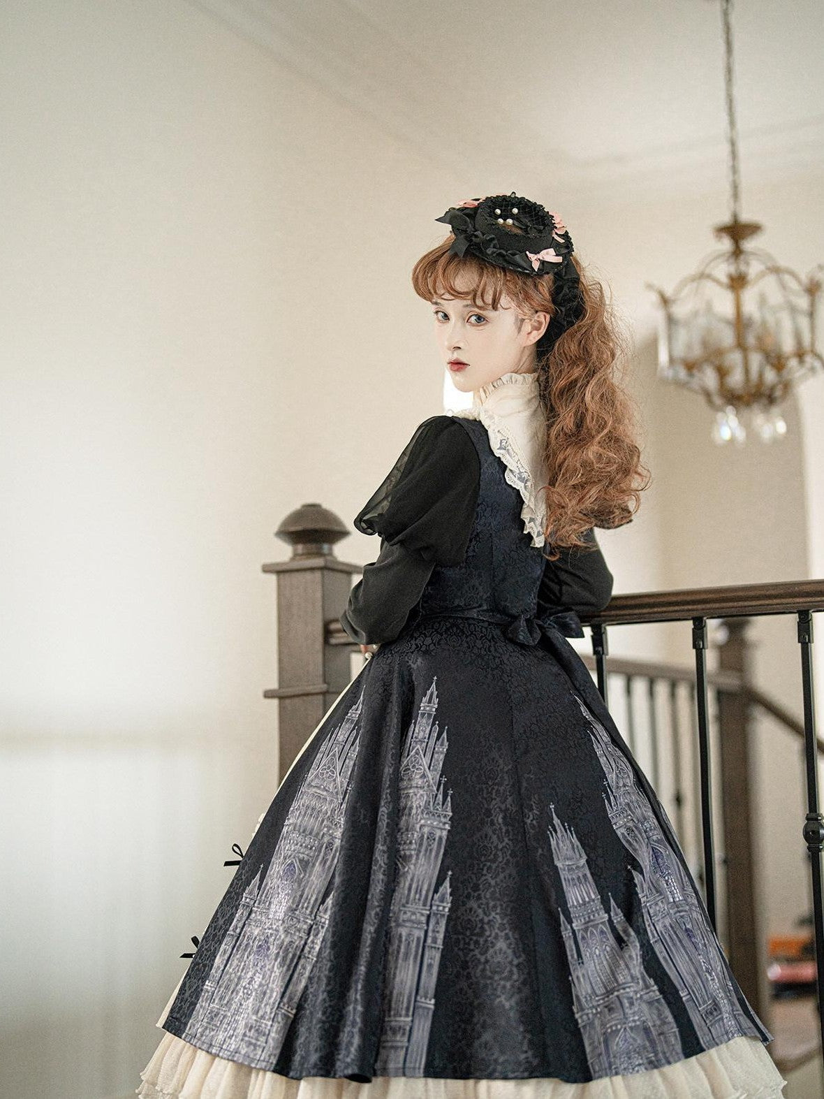 Letter from Unknown Stars Church Bell Motif Lolita Style Women's Elegant Long Sleeve Op