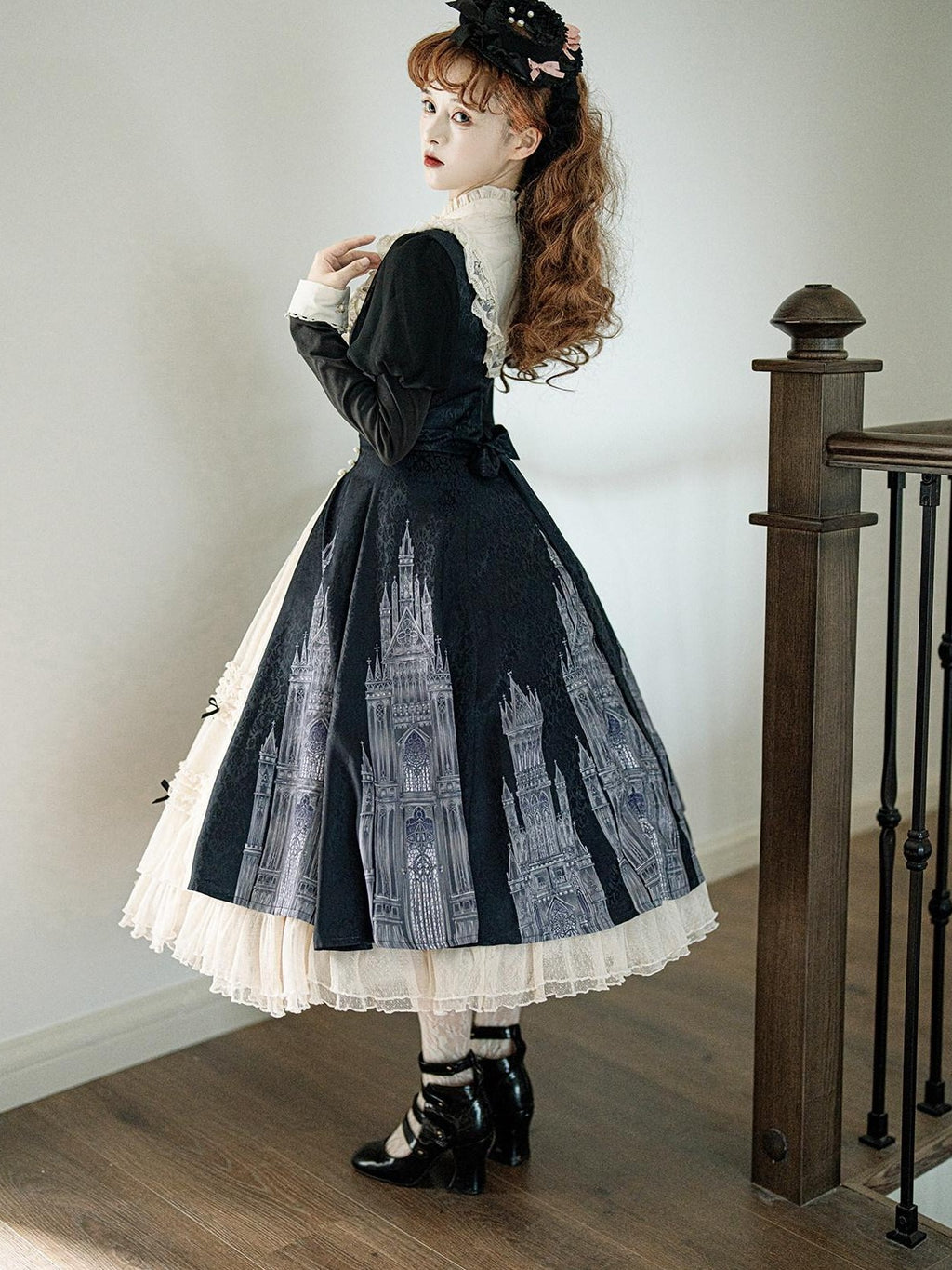 Letter from Unknown Stars Church Bell Motif Lolita Style Women's Elegant Long Sleeve Op
