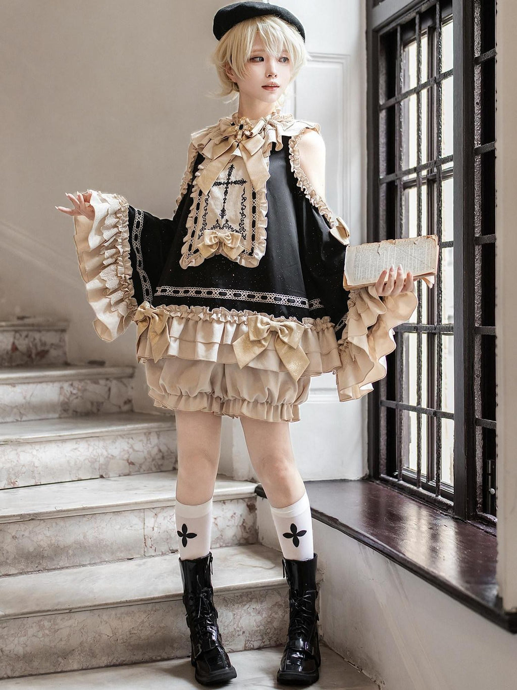 Letter from Unknown Stars Cross Gothic Lolita Prince Dark Academia Women's Full Coordination Sets