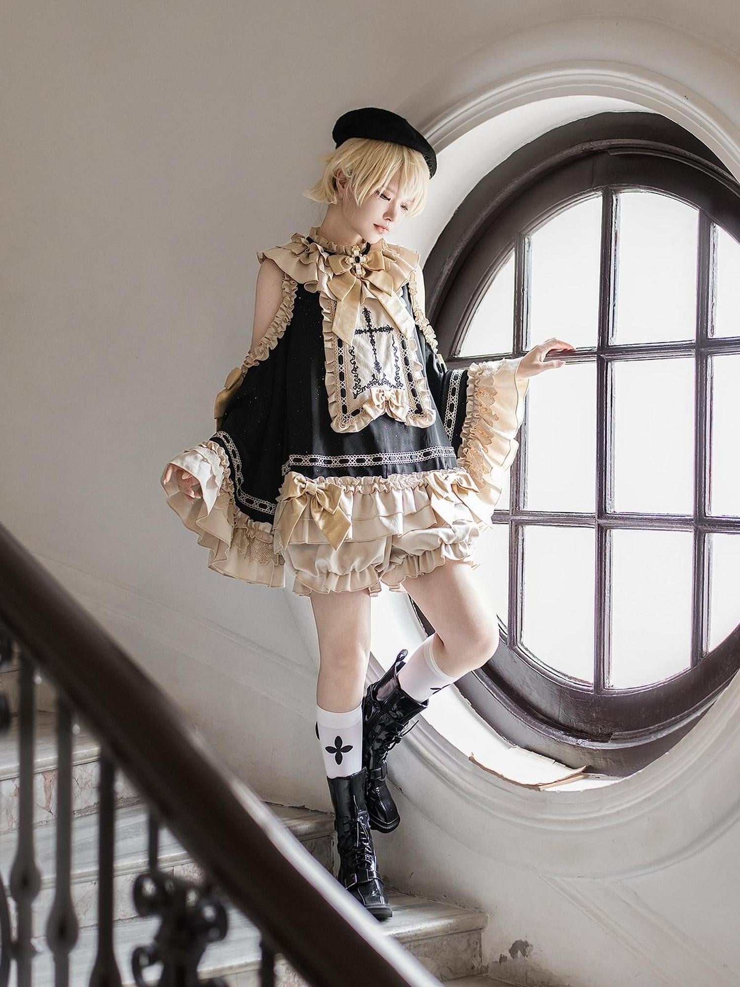 Letter from Unknown Stars Cross Gothic Lolita Prince Dark Academia Women's Full Coordination Sets