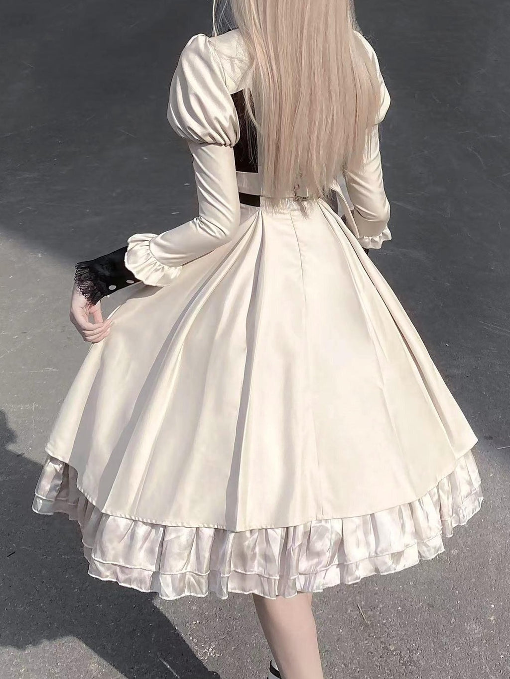 Letter from Unknown Stars Dark Moon Sigil Original Mini Gothic Lolita Women's Long Sleeve Op