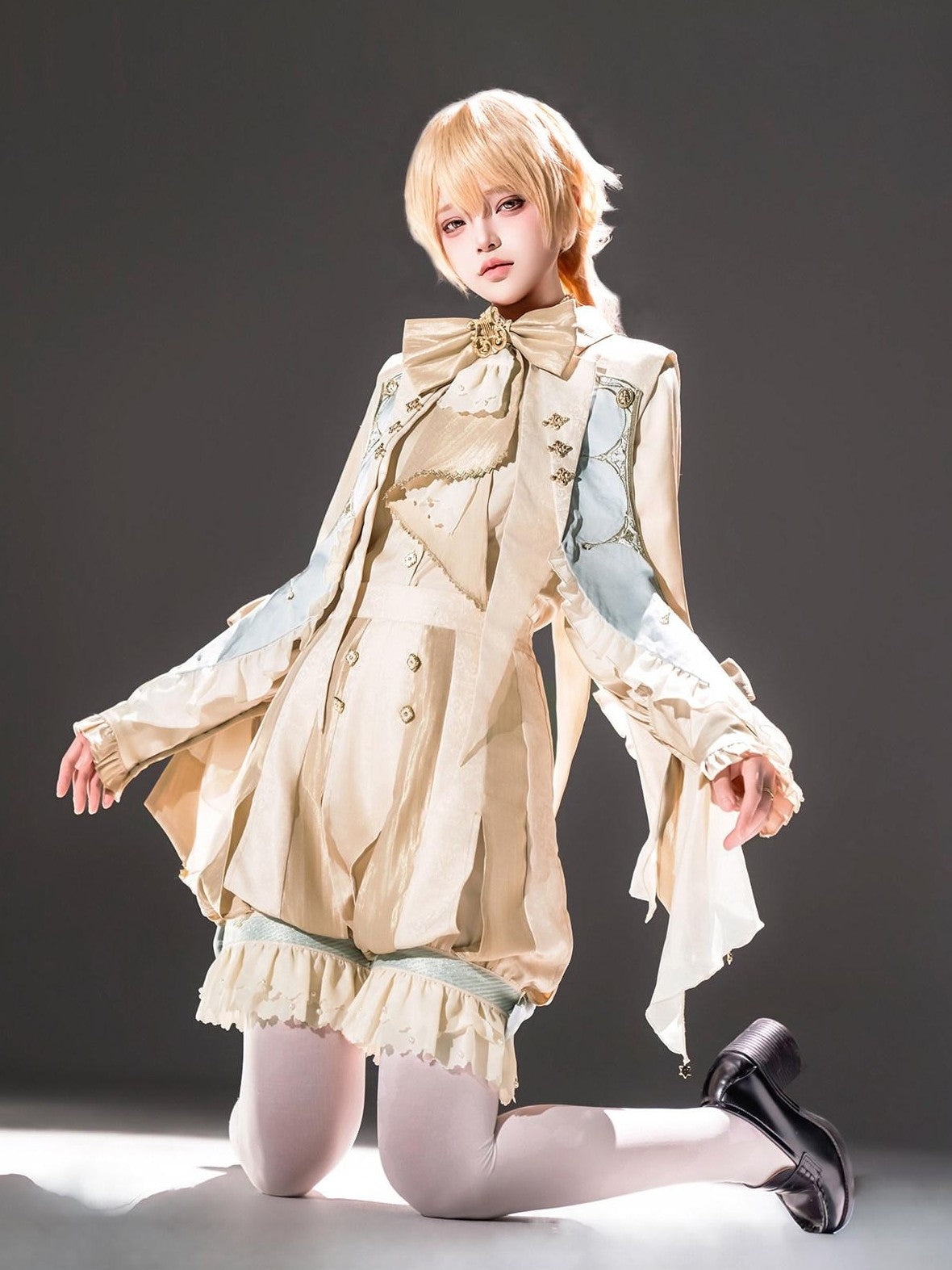 Letter from Unknown Stars Fairytale Chinese Prince Faux Collar Women's Shirt Shorts Full Coordination Sets
