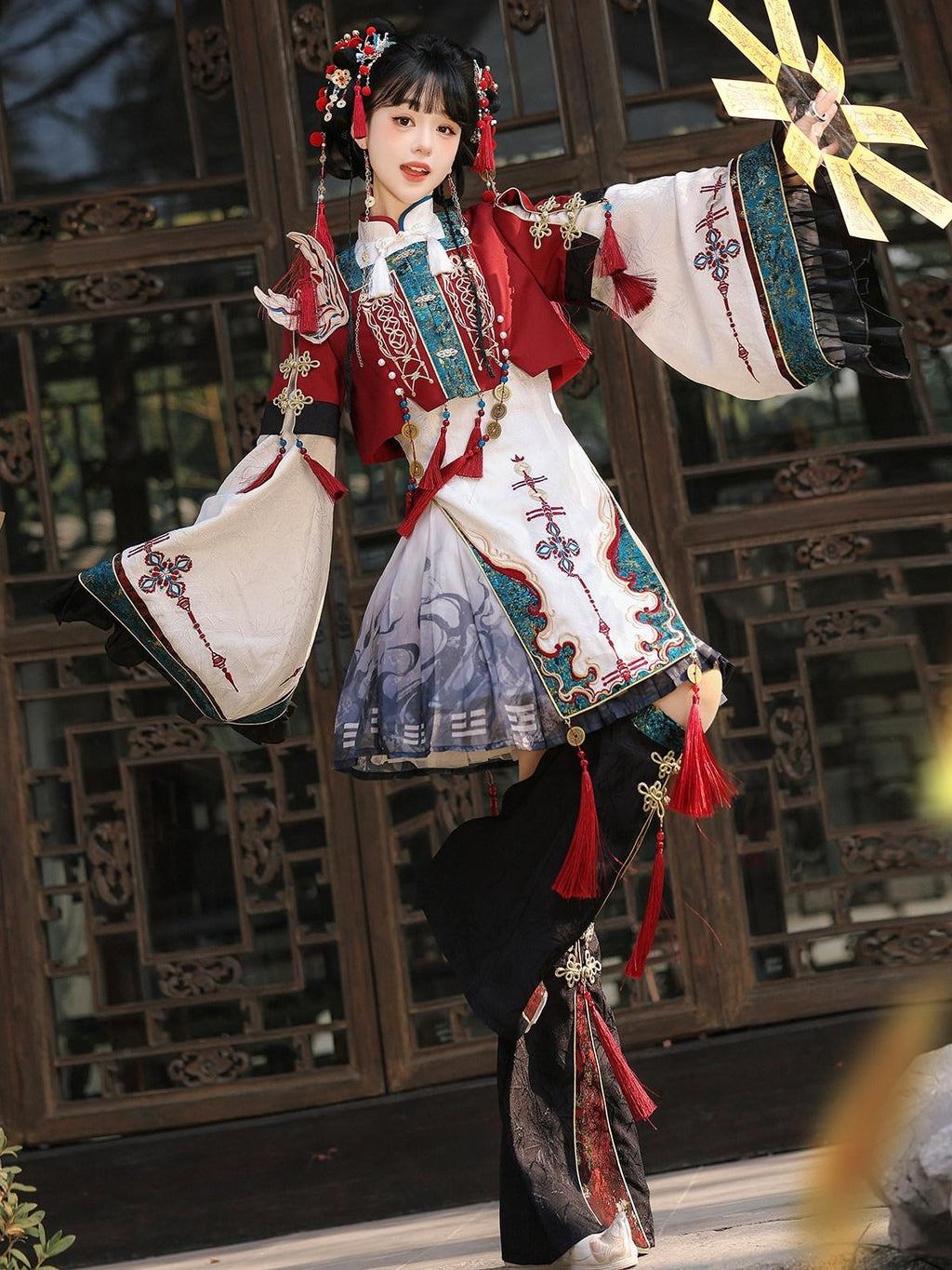 Letter from Unknown Stars Fantasy Fox Motif Secret Record Chinese Lolita Women's Chinoiserie Skirt Sets