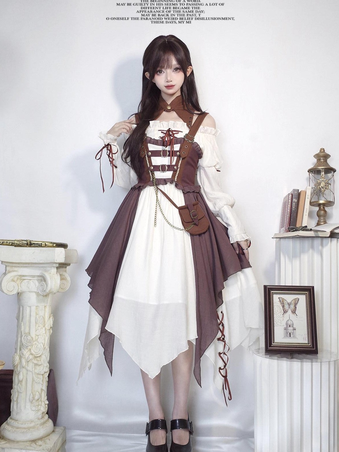 Letter from Unknown Stars Nautical Pirate Lolita Women's Vest And Suspender Pants Jsk Sets