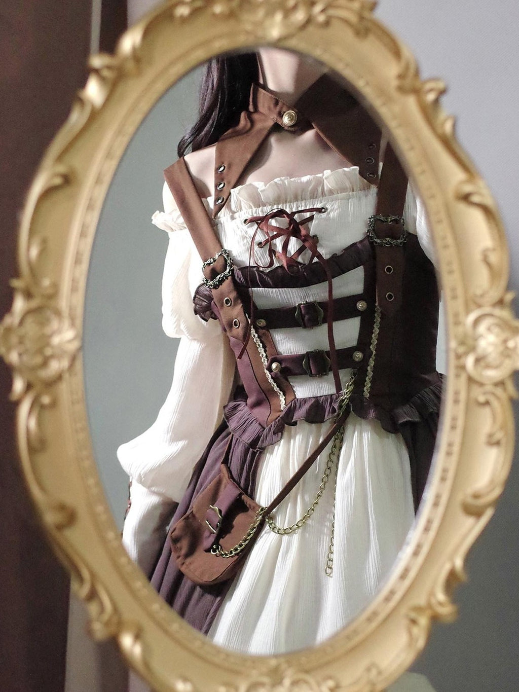 Letter from Unknown Stars Nautical Pirate Lolita Women's Vest And Suspender Pants Jsk Sets