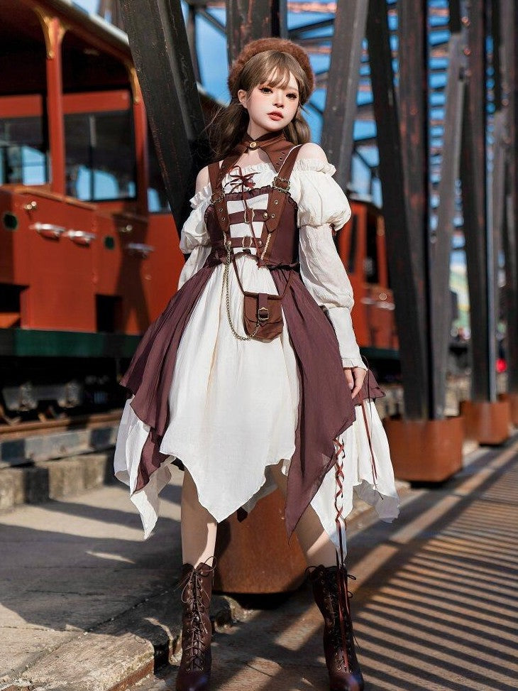 Letter from Unknown Stars Nautical Pirate Lolita Women's Vest And Suspender Pants Jsk Sets