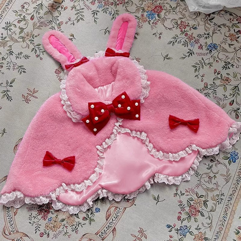 Letter_from_Unknown_Stars_Pastel_Pink_White_Lolita_Princess_Ribbon_Bow_Women's_Capelets_751098990932_MISSTT