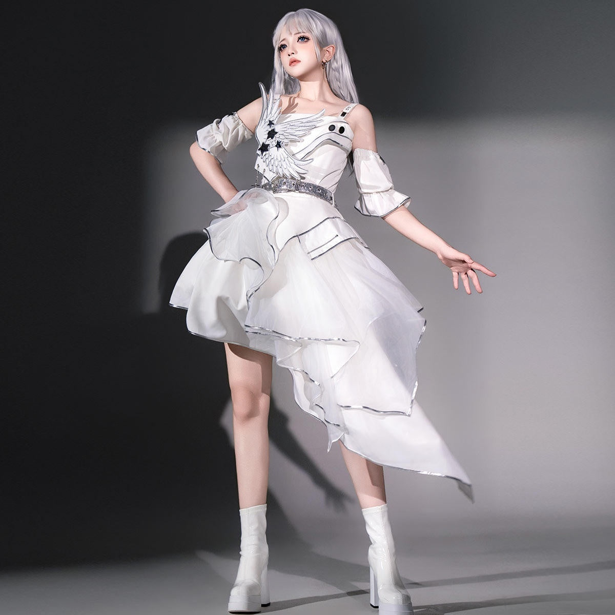 Letter_from_Unknown_Stars_Silver_Wing_Cyberpunk_Lolita_Strappy_Puff_Slim_Women's_Jsk_/_Jumper_Skirts_1031629665176_MISSTT