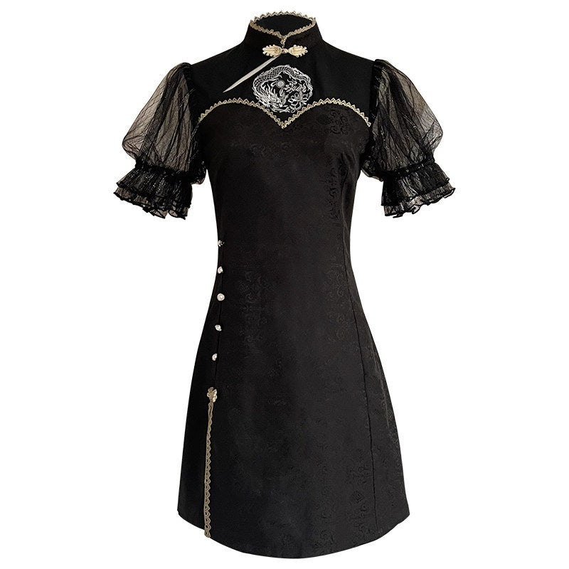 Letter_from_Unknown_Stars_Starry_Modified_Cheongsam_Lolita_Women's_Polyester_Short_Sleeve_Op_672559535540_MISSTT