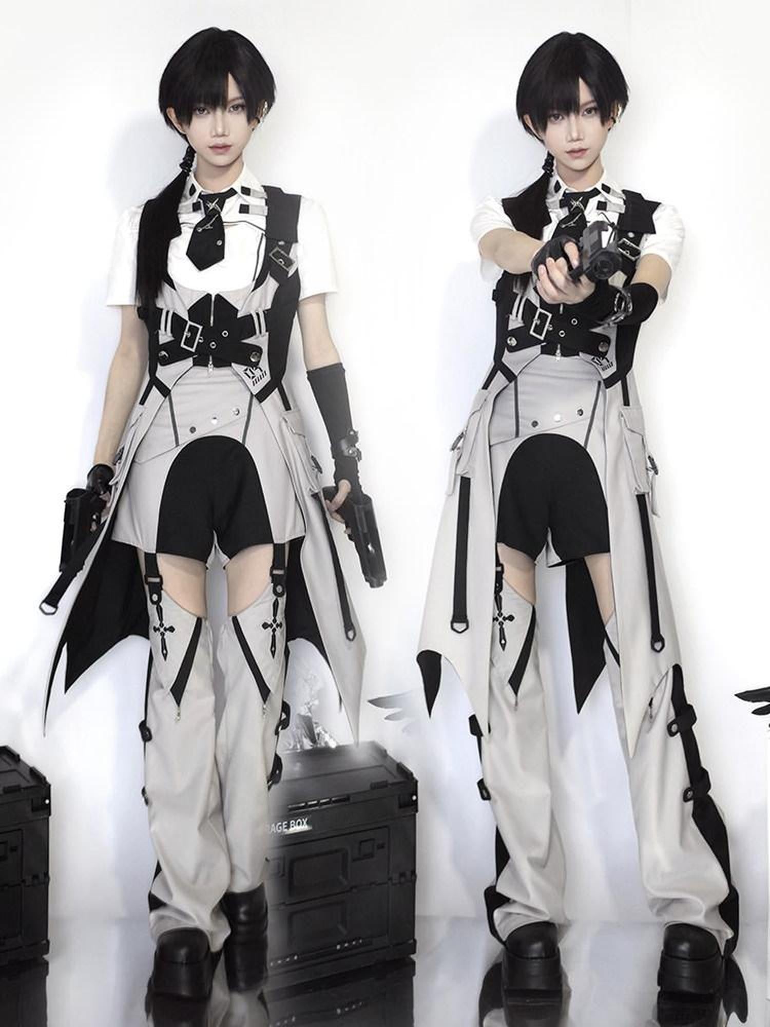 Letter from Unknown Stars Tianhe Record Short Sleeve Lolita Vest Tie Skirt Women's Op Sets