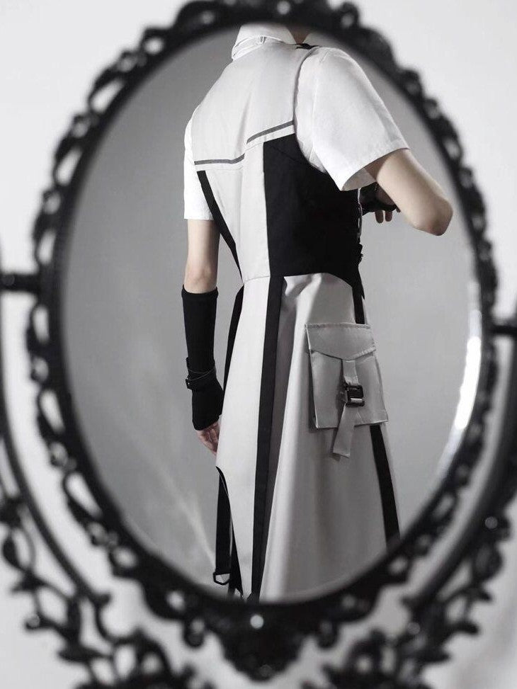 Letter from Unknown Stars Tianhe Record Short Sleeve Lolita Vest Tie Skirt Women's Op Sets