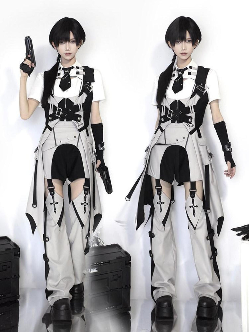 Letter from Unknown Stars Tianhe Record Short Sleeve Lolita Vest Tie Skirt Women's Op Sets