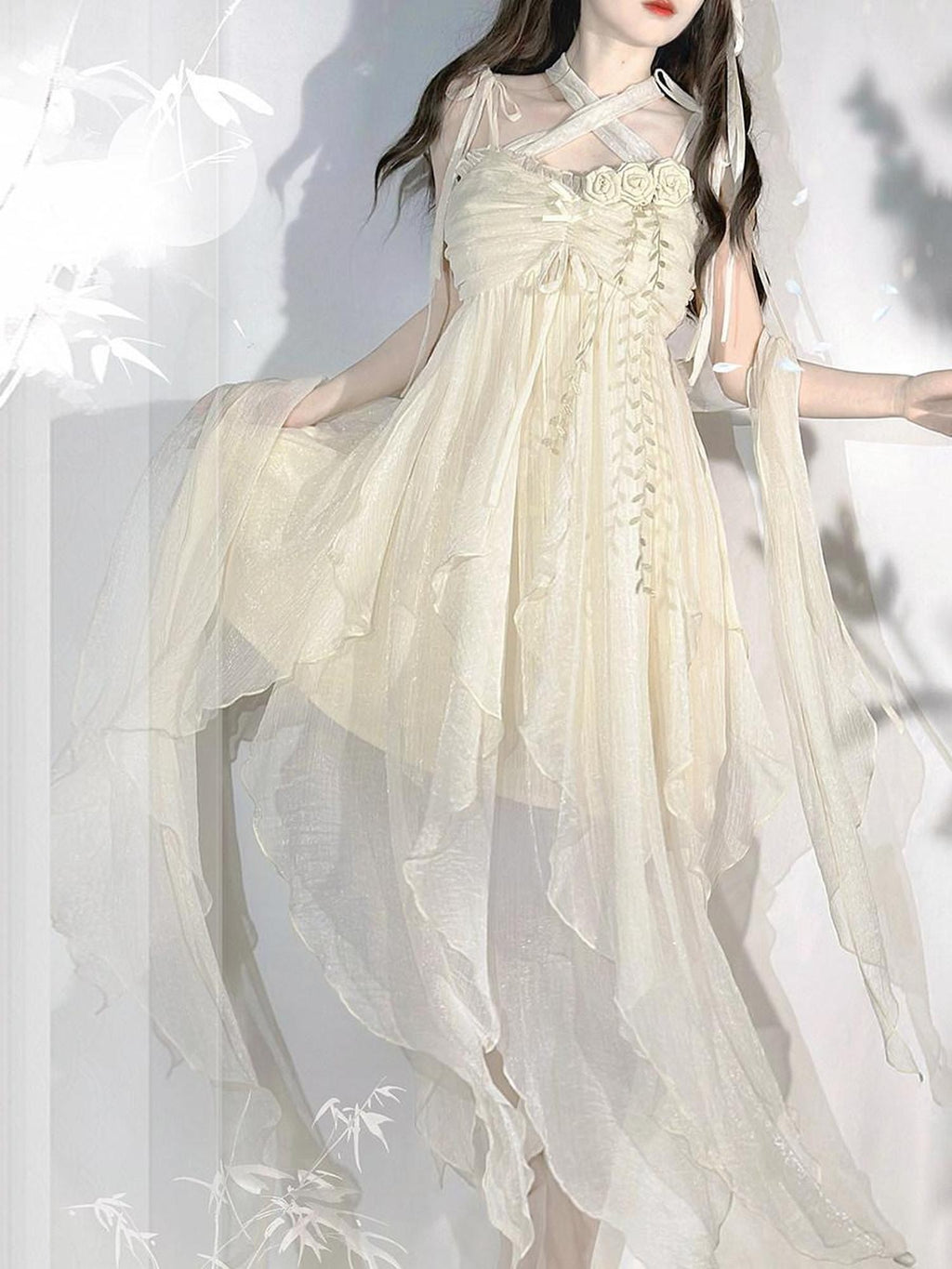 Letter from Unknown Stars V-neck High Waist A Line Lolita Cami Women's Polyester Jsk / Jumper Skirts