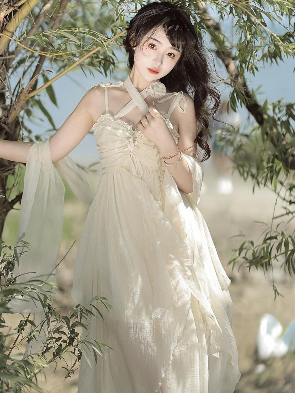 Letter from Unknown Stars V-neck High Waist A Line Lolita Cami Women's Polyester Jsk / Jumper Skirts