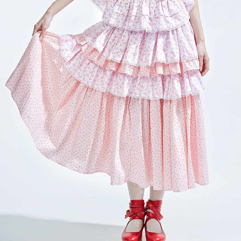 SOS_MEME_CLUB_Pink_Patchwork_Tiered_Lolita_A_Line_Mid_Waist_Cute_Women's_Cotton_Skirts_785520455281_MISSTT