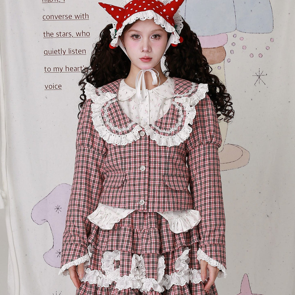 SOS_MEME_CLUB_Pink_Plaid_Patchwork_Puff_Sleeve_Doll_Collar_Women's_Brushed_Jackets_979065662320_MISSTT