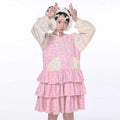 SOS_MEME_CLUB_Pink_Rabbit_Ear_Tiered_Splice_A_Line_Women's_Other_Fabric_Long_Sleeve_Op_835030580670_MISSTT