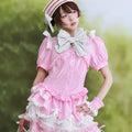 SOS_MEME_CLUB_Pink_Striped_Layered_Cuffed_V-neck_Cardigan_Women's_Short_Sleeve_Blouses_1042535608773_MISSTT