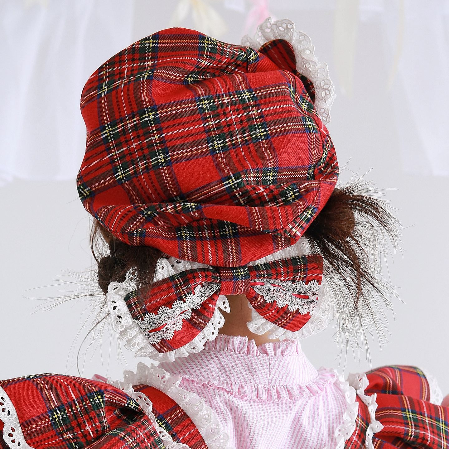 SOS_MEME_CLUB_Retro_Red_Plaid_Hollow_Embroidered_Women's_Polyester_Full_Bonnets_1042532404666_MISSTT