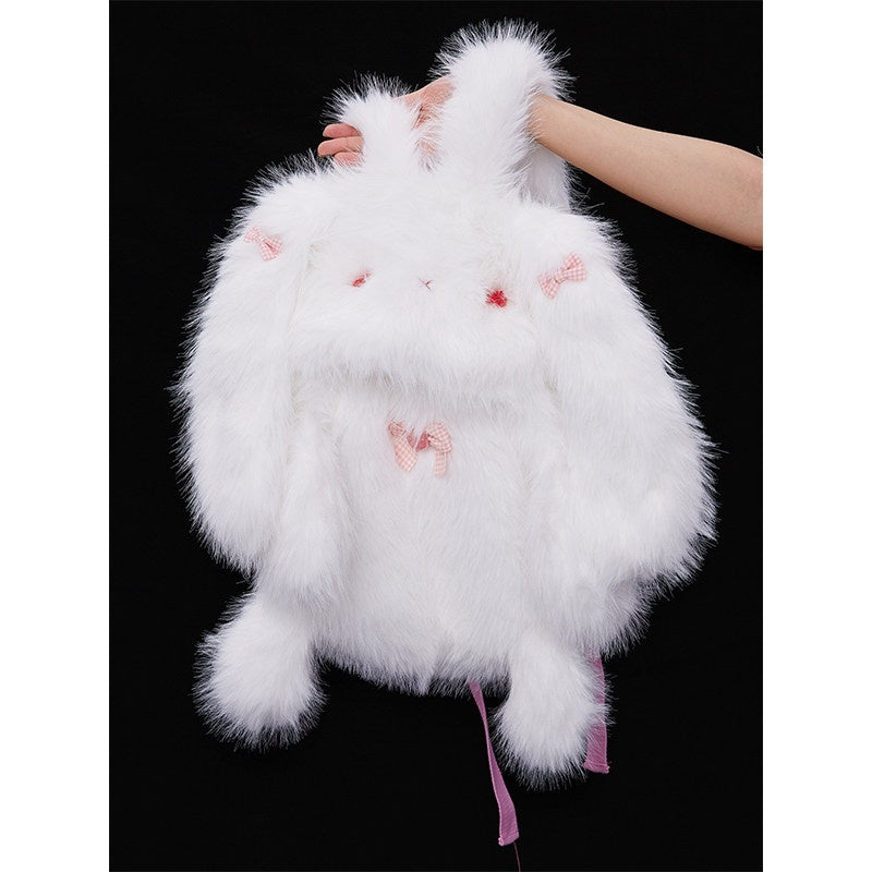 SOS_MEME_CLUB_White_Plush_Rabbit_Doll_Backpack_Bow_Drawstring_Women's_Polyester_Novelty_Bags_734258490851_MISSTT