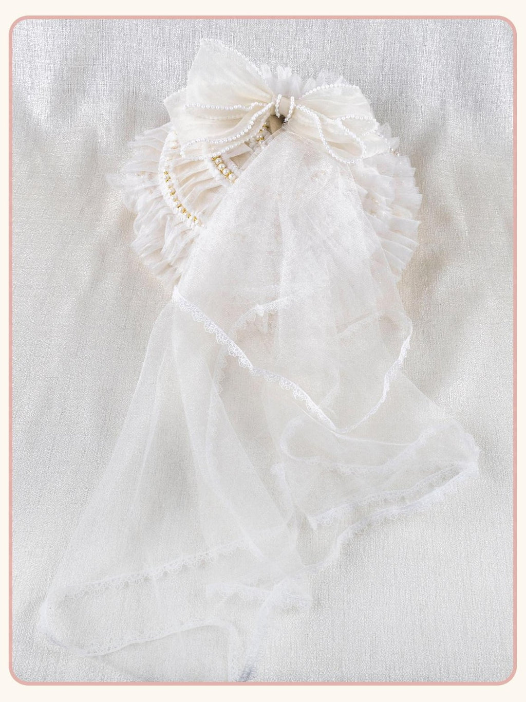 Stardust Rose Apricot Stardust Rose Lace Bow Lolita Handmade Women's Full Bonnets