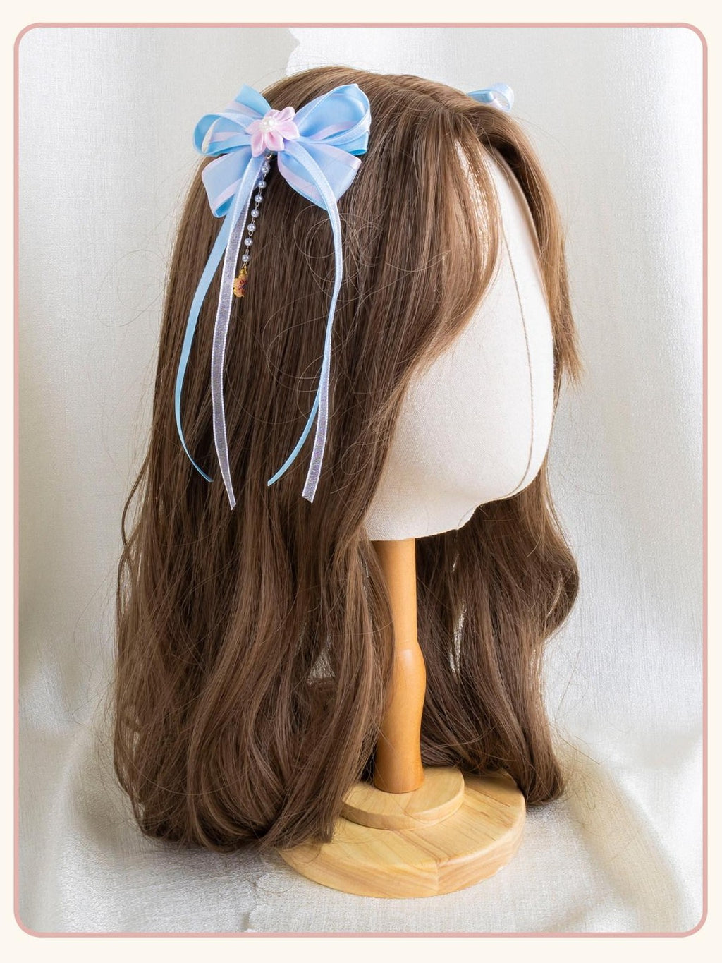 Stardust Rose Cherry Blossom Bow Veil Handmade Women's Lace Kc / Headbands