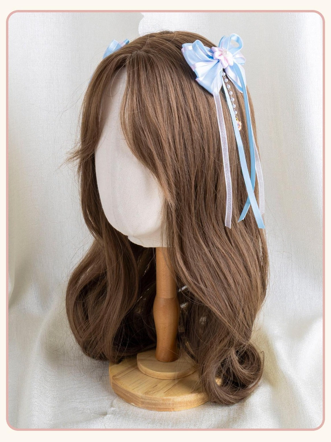 Stardust Rose Cherry Blossom Bow Veil Handmade Women's Lace Kc / Headbands