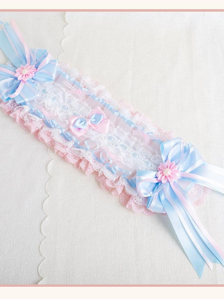 Stardust Rose Cherry Blossom Bow Veil Handmade Women's Lace Kc / Headbands