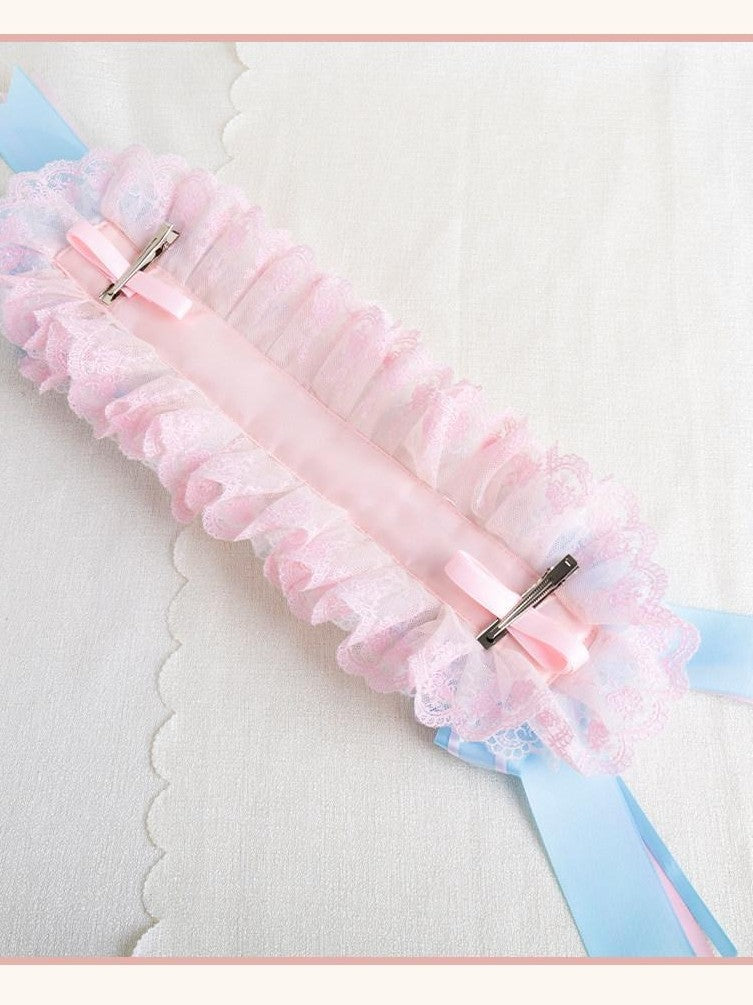 Stardust Rose Cherry Blossom Bow Veil Handmade Women's Lace Kc / Headbands