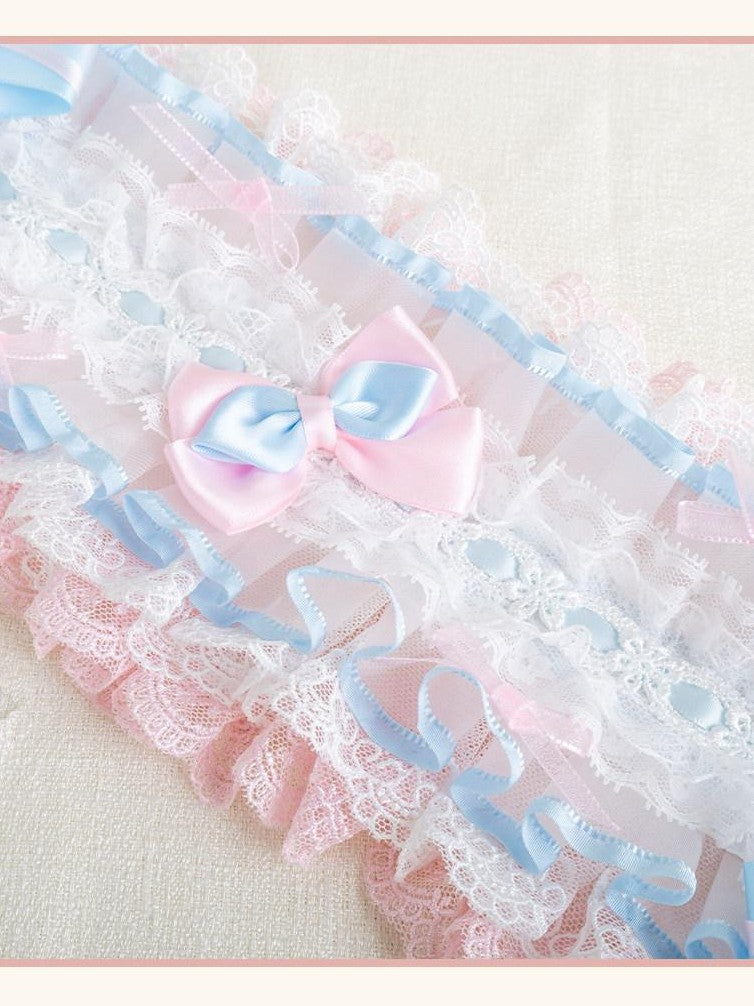 Stardust Rose Cherry Blossom Bow Veil Handmade Women's Lace Kc / Headbands
