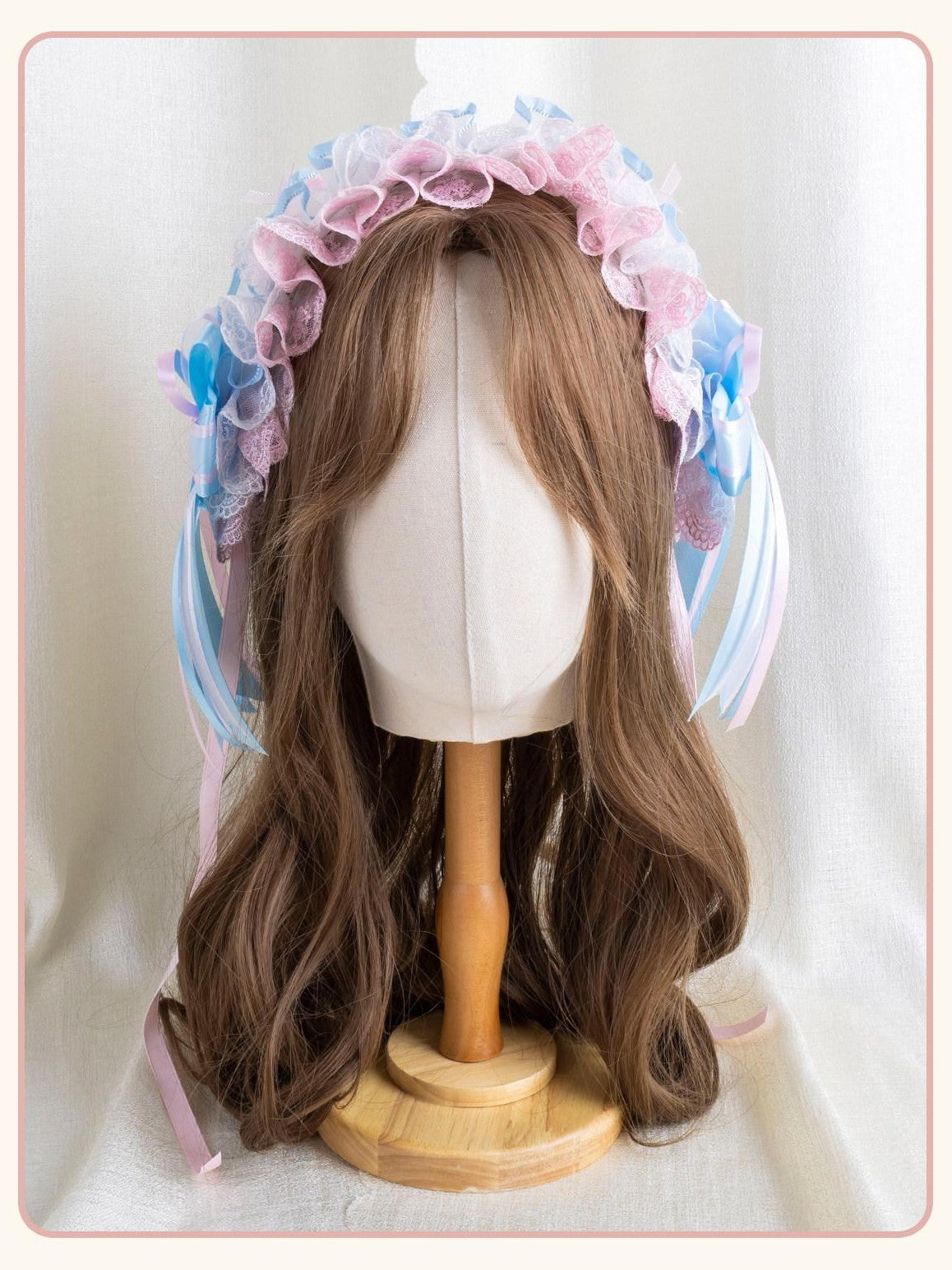 Stardust Rose Cherry Blossom Bow Veil Handmade Women's Lace Kc / Headbands
