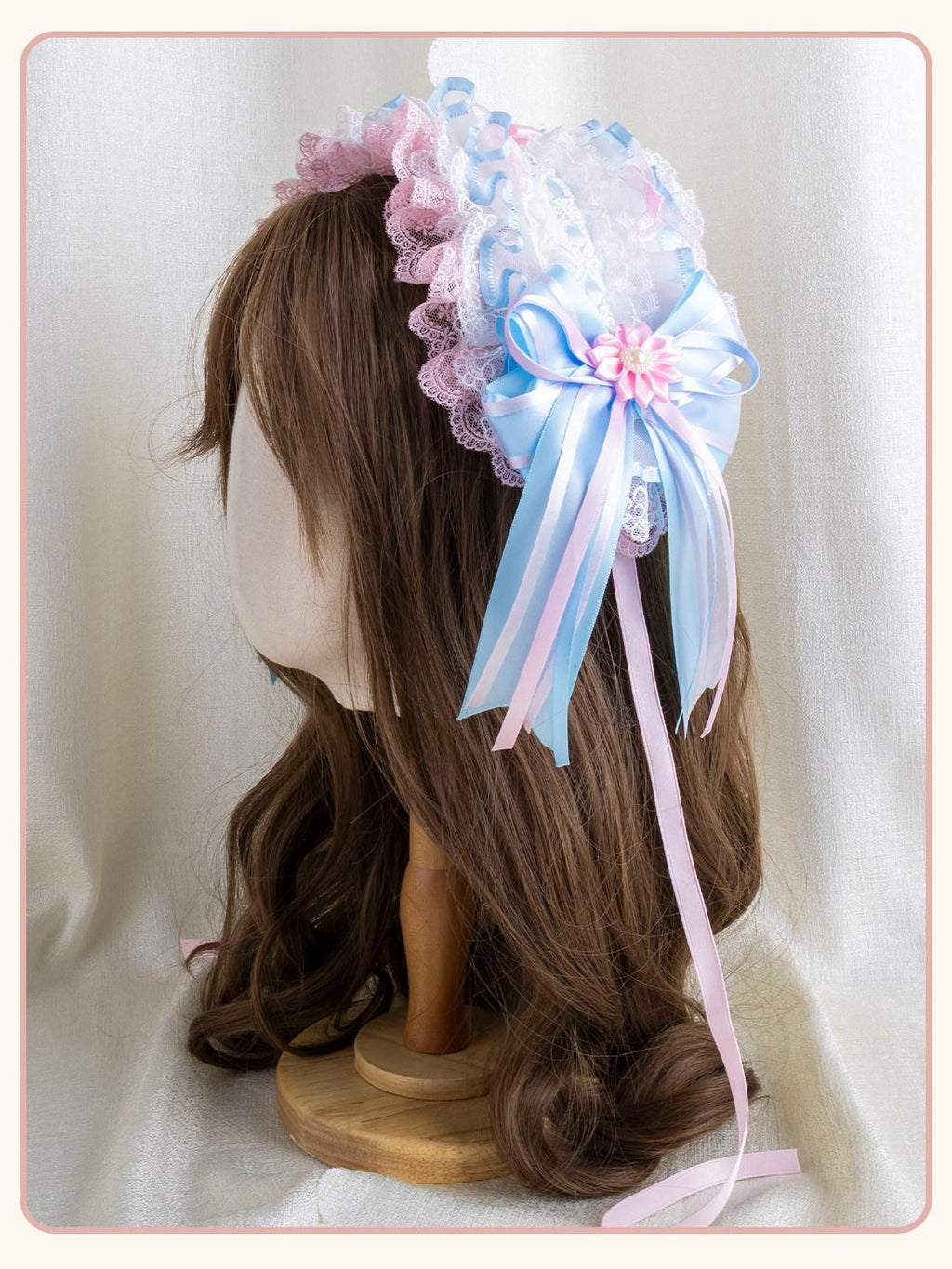 Stardust Rose Cherry Blossom Bow Veil Handmade Women's Lace Kc / Headbands