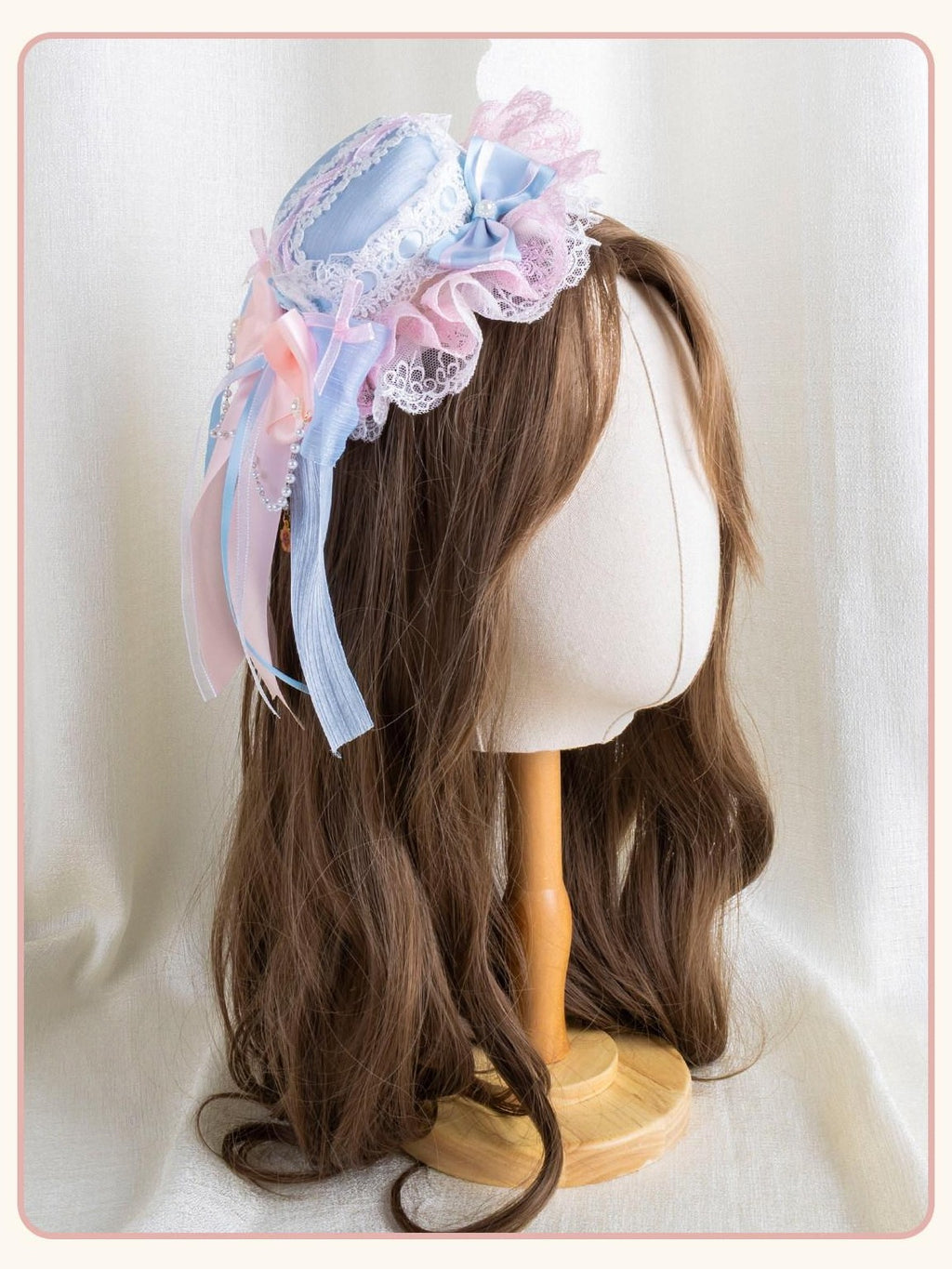 Stardust Rose Cherry Blossom Bow Veil Handmade Women's Lace Kc / Headbands