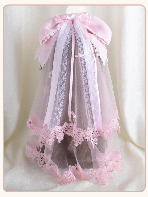 Stardust Rose Cherry Blossom Confession Lace Bow Lolita Women's Lace Veils