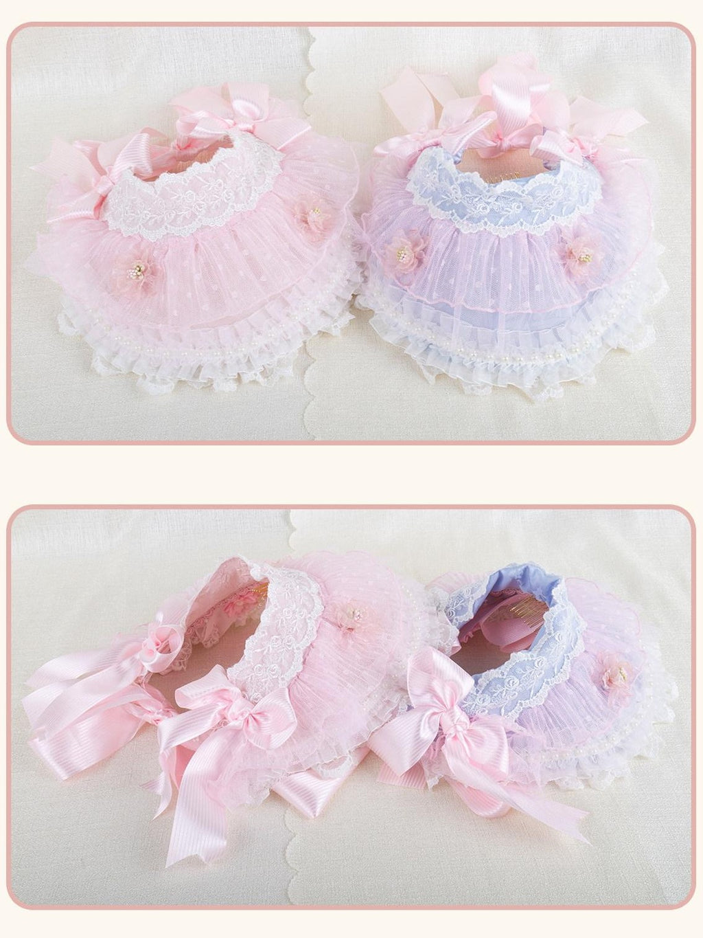 Stardust Rose Cherry Blossom Motif Bow Headband Veil Attachment Women's Veils